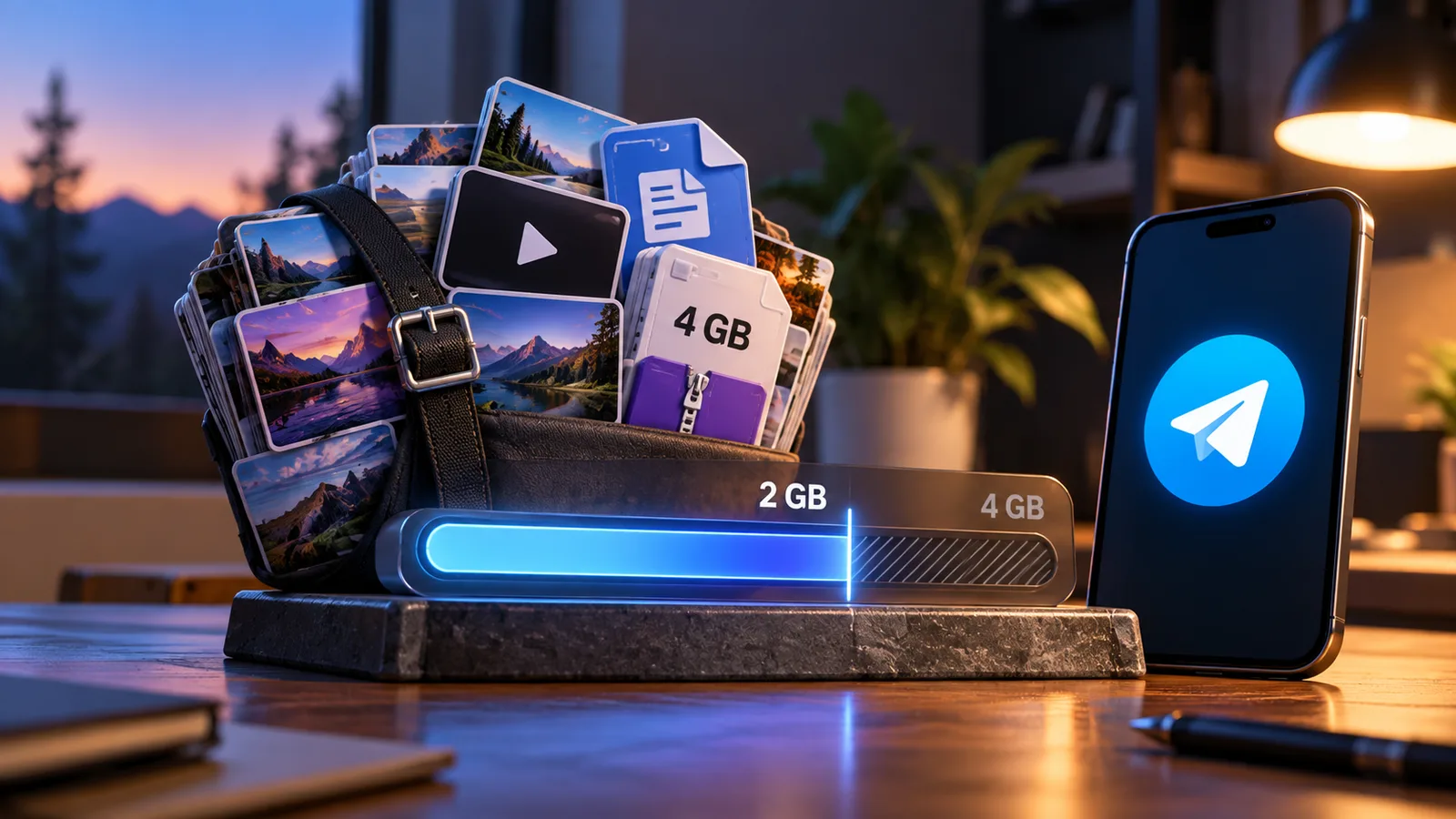 Telegram file limit desk setup