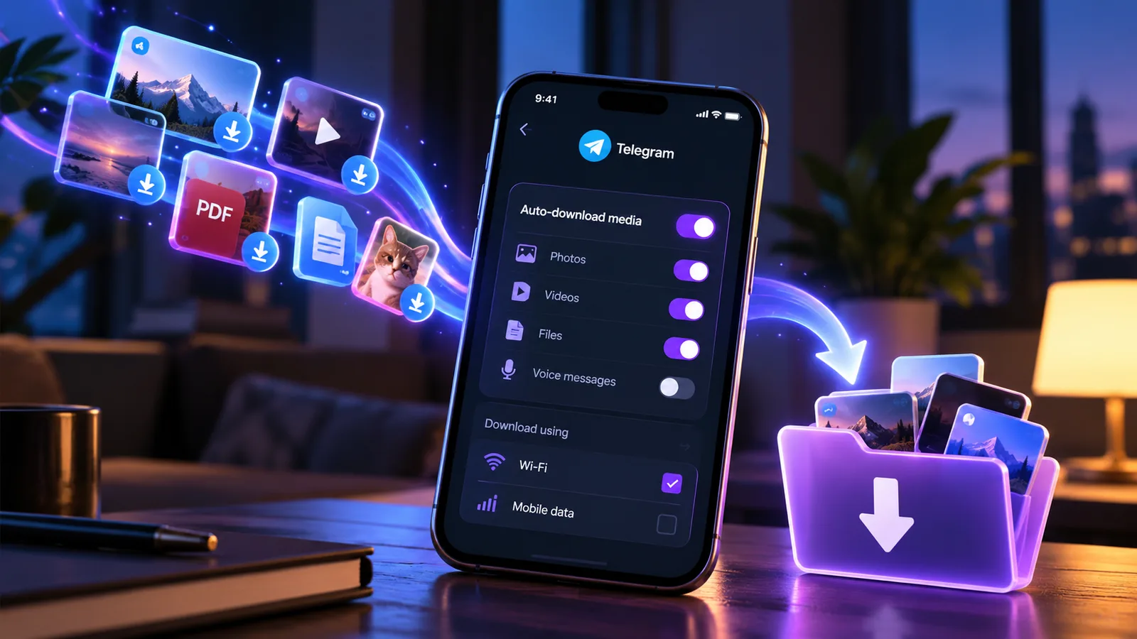 Telegram media auto download settings